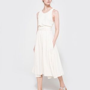 Black Crane Cream Silk Wrap Dress XS